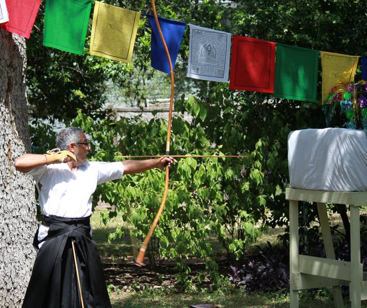Toby demonstrates makiwara practice at the Austin Zen Center's Spring Fair. Toby demonstrates makiwara practice at the Austin Zen Center's Spring Fair.
